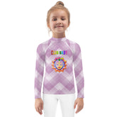 Front view of Fairy Garden Sparkle Kids Rash Guard.
